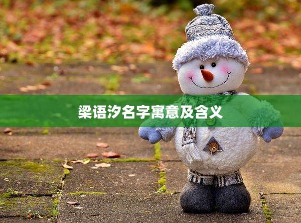 梁语汐名字寓意及含义