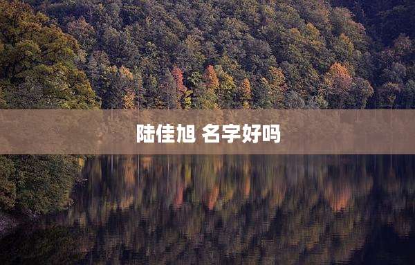陆佳旭 名字好吗