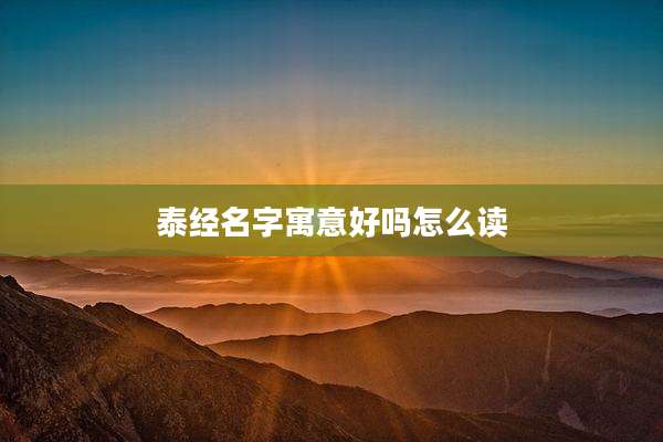 泰经名字寓意好吗怎么读