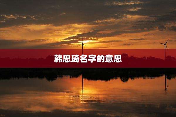 韩思琦名字的意思