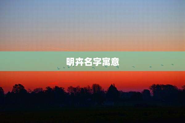 明卉名字寓意