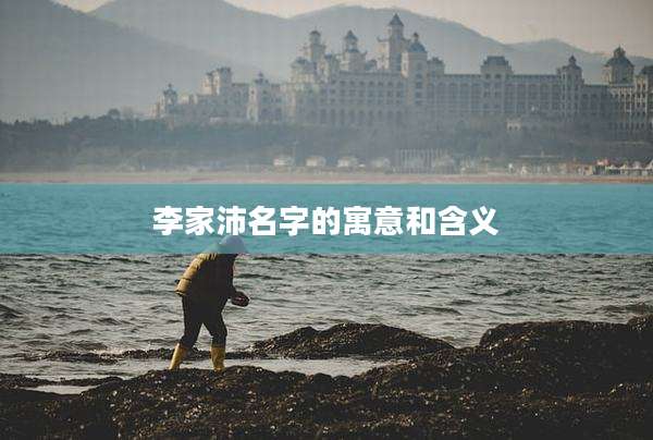 李家沛名字的寓意和含义