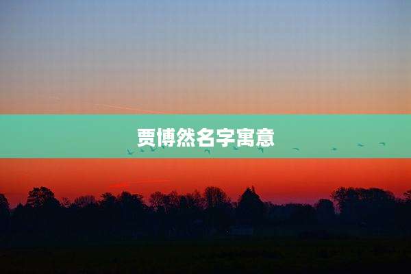 贾博然名字寓意