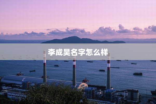 李成昊名字怎么样