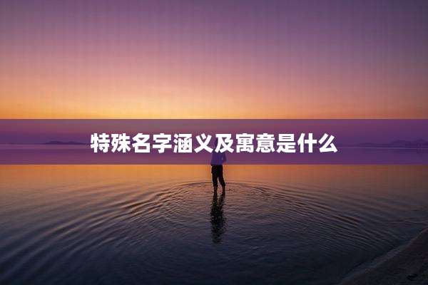 特殊名字涵义及寓意是什么