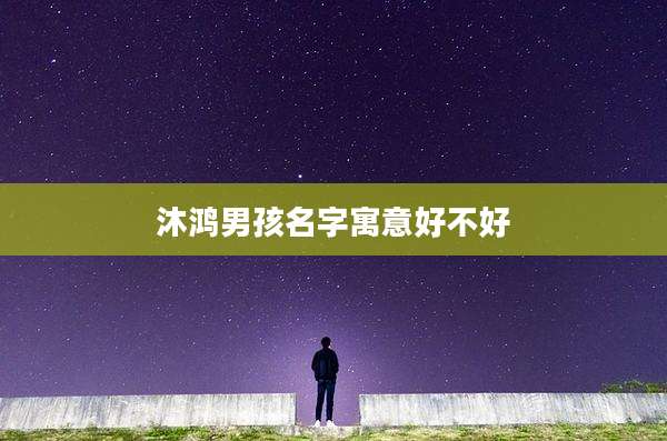 沐鸿男孩名字寓意好不好