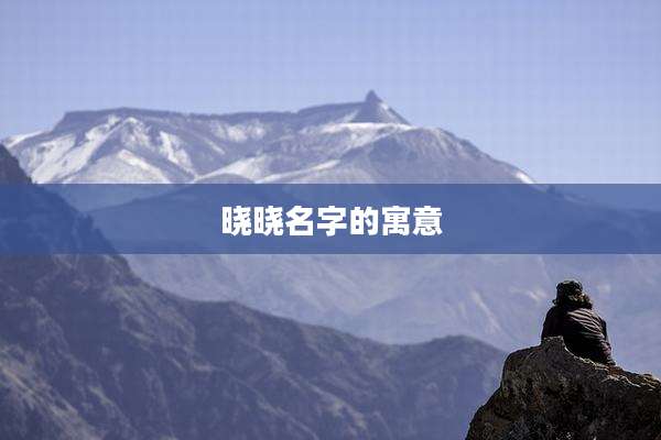 晓晓名字的寓意