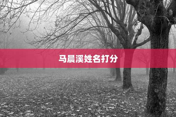 马晨溪姓名打分