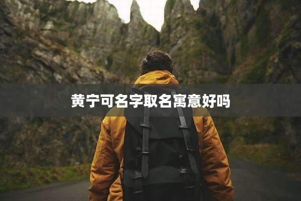 黄宁可名字取名寓意好吗