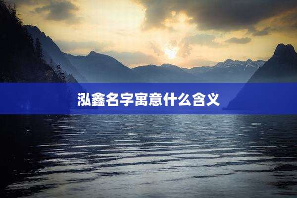 泓鑫名字寓意什么含义