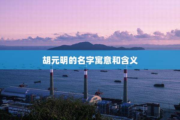 胡元明的名字寓意和含义