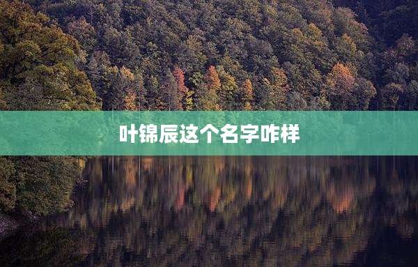 叶锦辰这个名字咋样