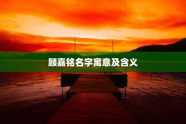 顾嘉铭名字寓意及含义