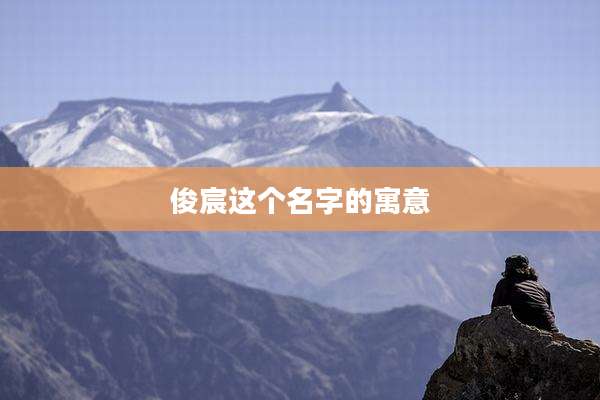 俊宸这个名字的寓意