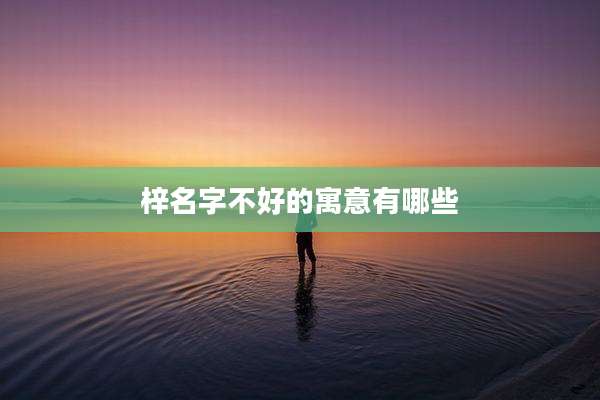 梓名字不好的寓意有哪些