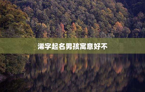 浠字起名男孩寓意好不