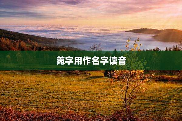 菀字用作名字读音