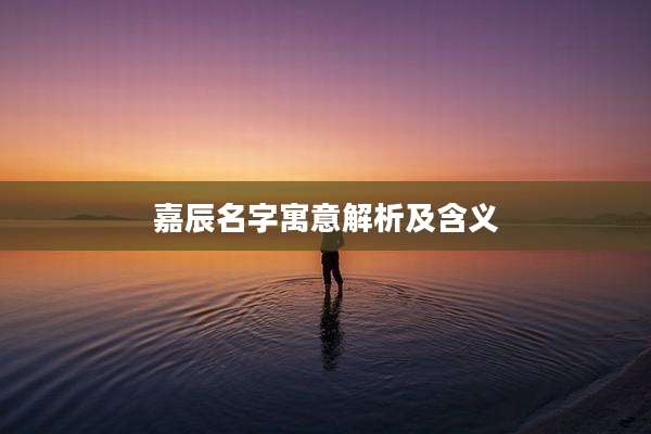 嘉辰名字寓意解析及含义