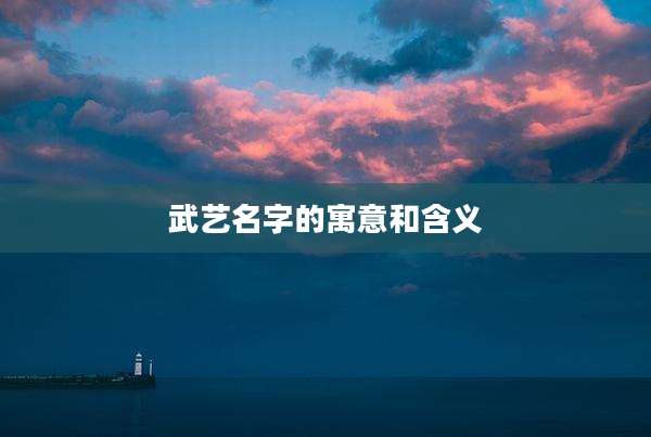 武艺名字的寓意和含义