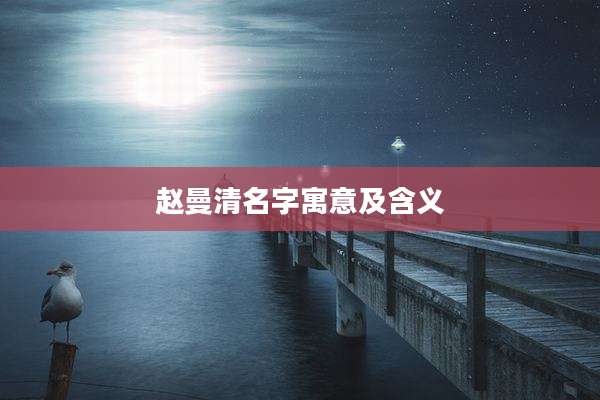 赵曼清名字寓意及含义