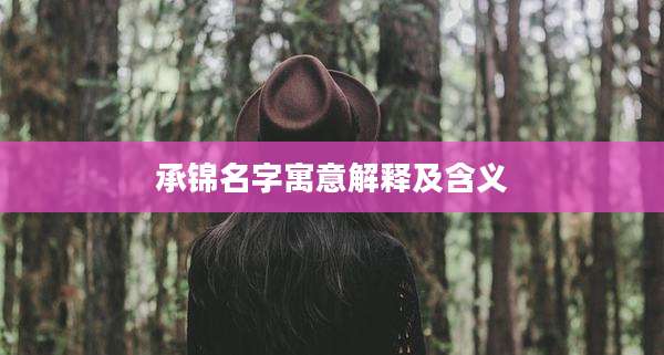 承锦名字寓意解释及含义