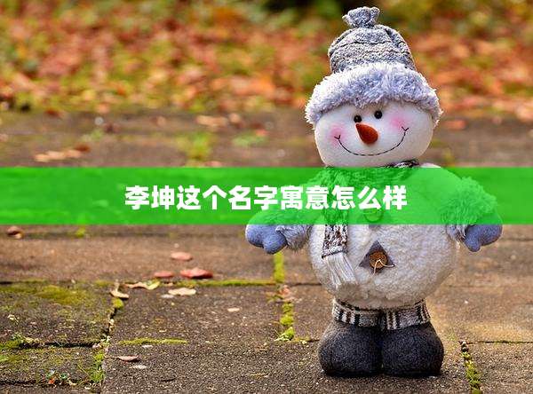 李坤这个名字寓意怎么样