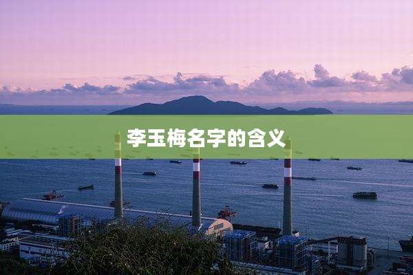 李玉梅名字的含义