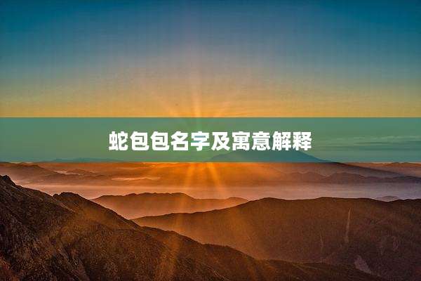 蛇包包名字及寓意解释