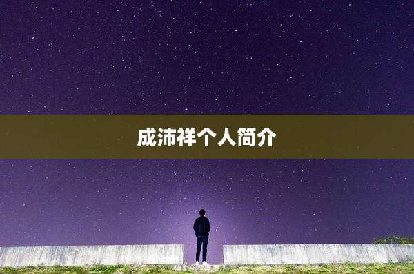 成沛祥个人简介