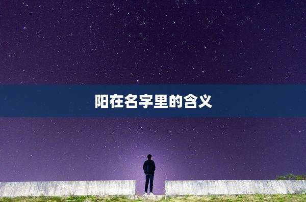 阳在名字里的含义