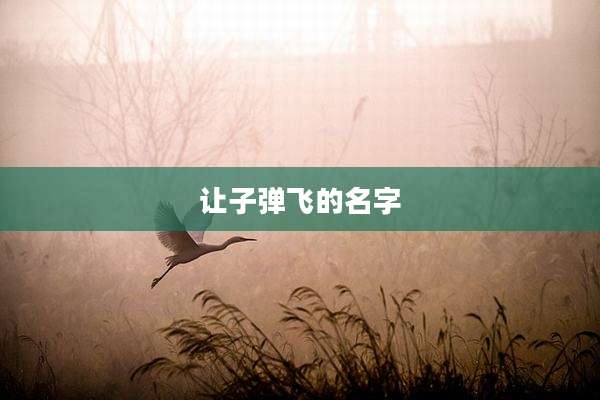 让子弹飞的名字