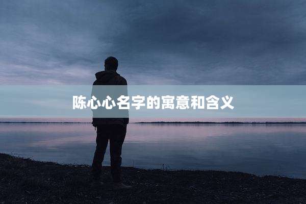 陈心心名字的寓意和含义