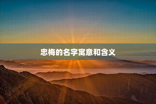 忠梅的名字寓意和含义