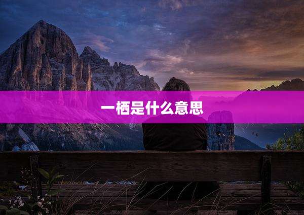 一栖是什么意思