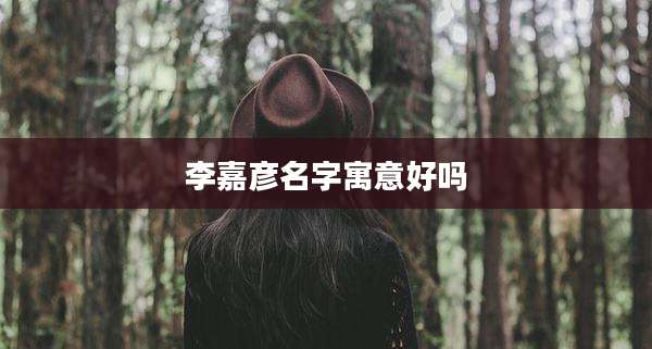 李嘉彦名字寓意好吗