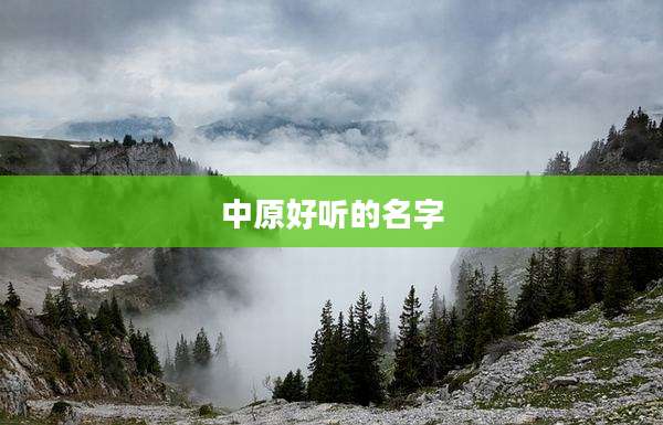 中原好听的名字