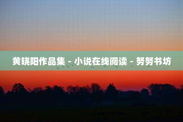 黄晓阳作品集 - 小说在线阅读 - 努努书坊