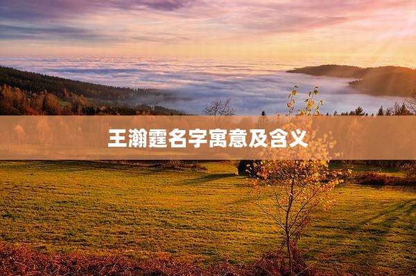 王瀚霆名字寓意及含义
