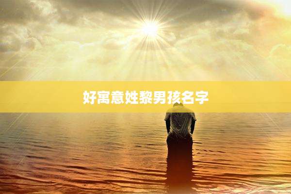 好寓意姓黎男孩名字
