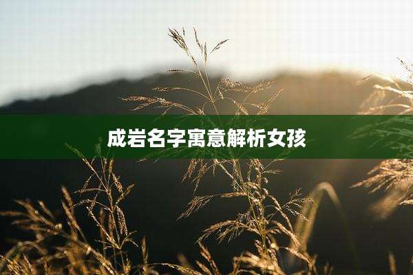 成岩名字寓意解析女孩