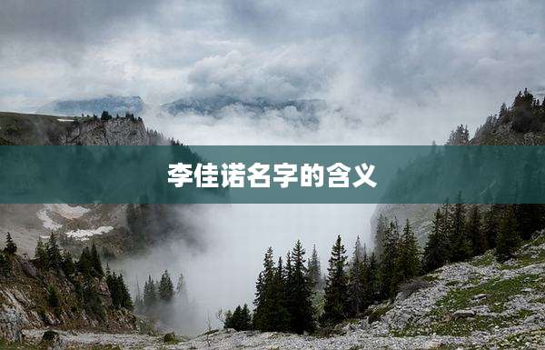 李佳诺名字的含义