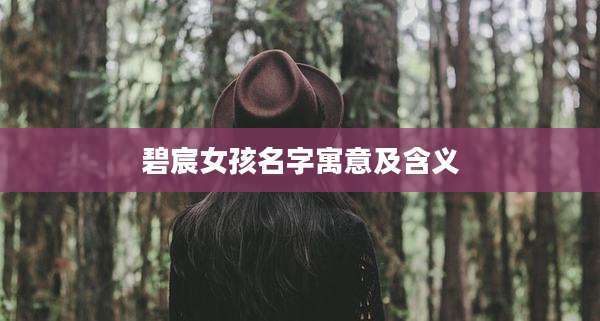 碧宸女孩名字寓意及含义