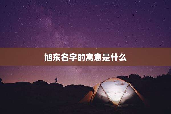 旭东名字的寓意是什么