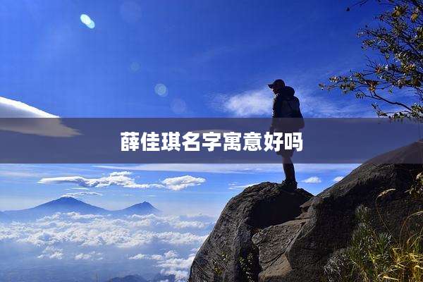 薛佳琪名字寓意好吗