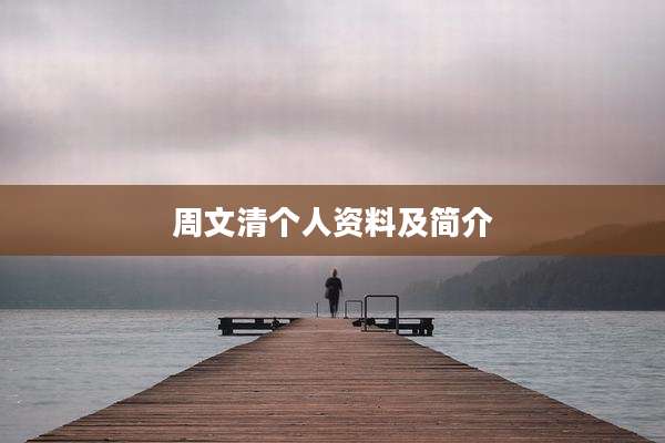 周文清个人资料及简介