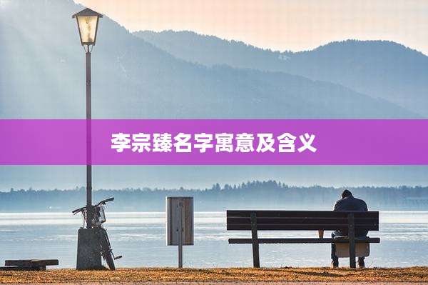 李宗臻名字寓意及含义