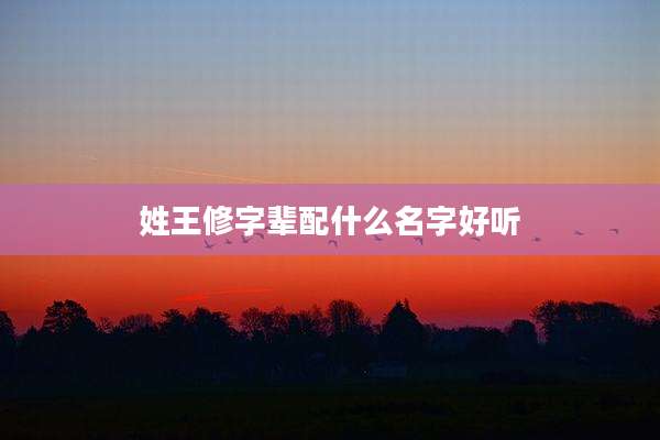 姓王修字辈配什么名字好听
