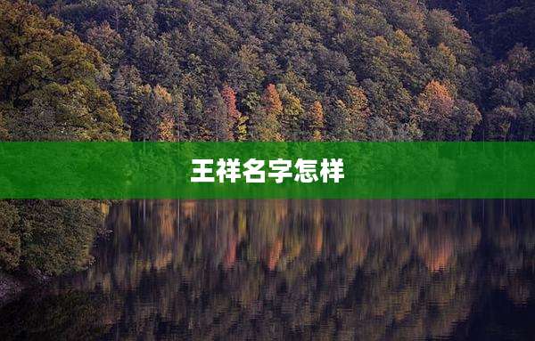 王祥名字怎样