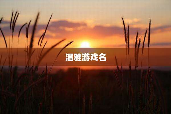 温雅游戏名