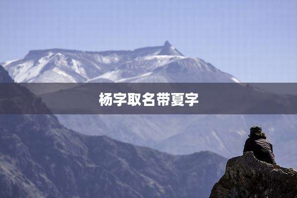 杨字取名带夏字